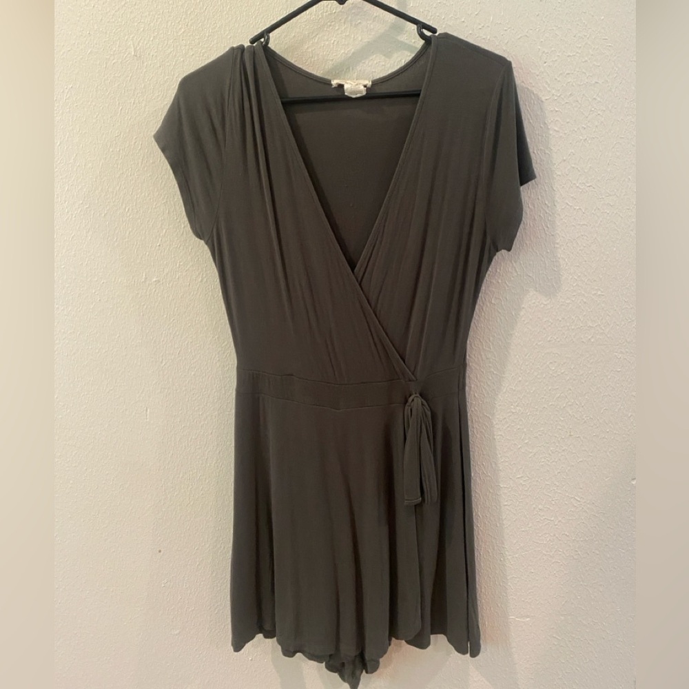 Green Tie Wrap Romper